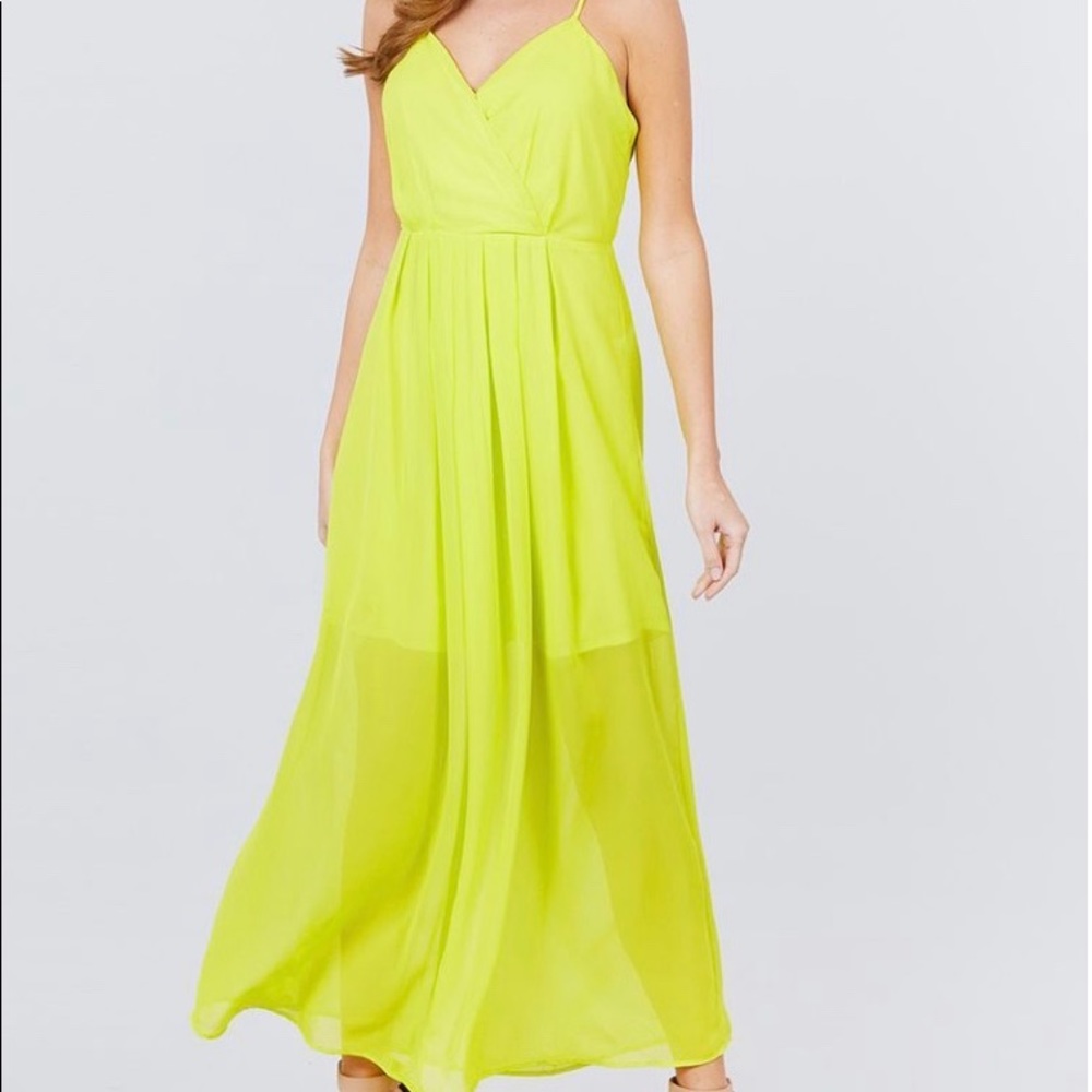 NEW Lime Yellow Maxi Dress